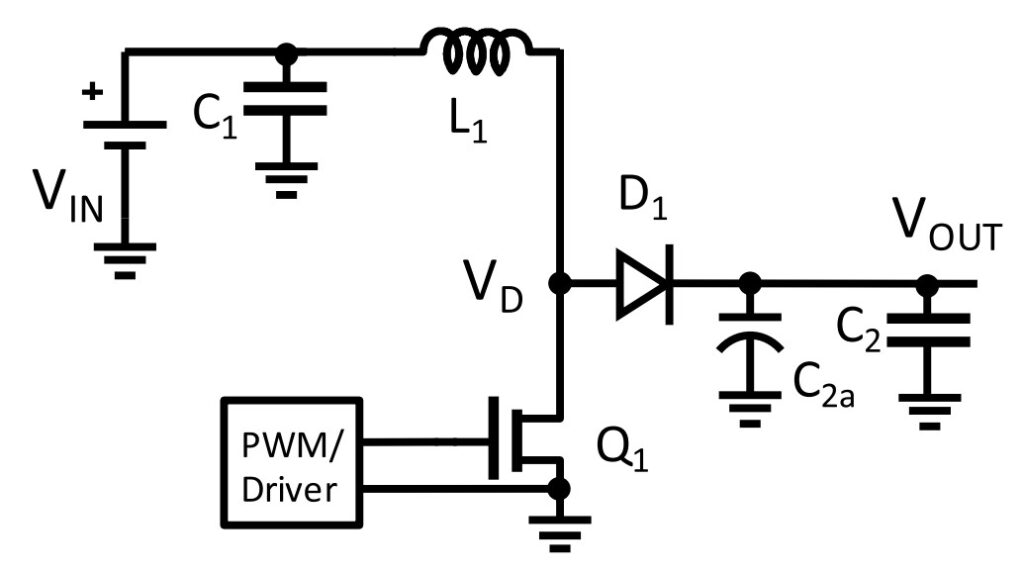 Fig 1. Schematic of a Boost Converter